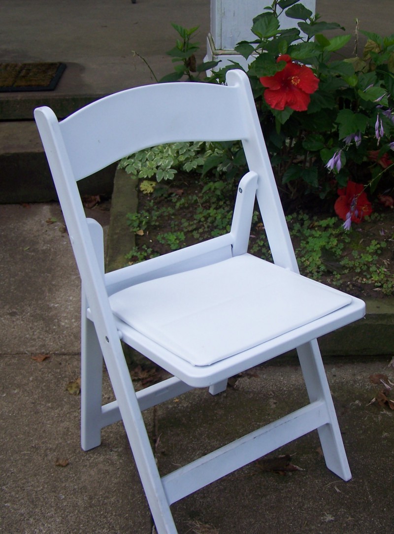 White Padded Resin Chairs Rental, OH